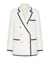 Valentino Tweed Double-breasted Blazer In White
