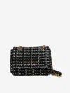 Valentino Tweed Flap Bag In Black
