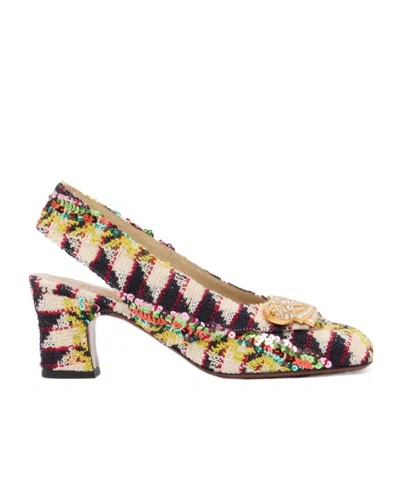 VALENTINO GARAVANI TWEED HIGH HEEL SANDALS