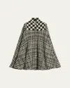 Valentino Virgin Wool-blend Cape In Ivory Black