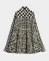 Valentino Virgin Wool-blend Cape In Ivory Black