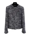 Valentino Veste Tweed Melange Femme Noir 40 In Black