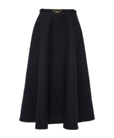 Valentino Tweed Midi Skirt In Multi