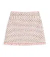 Valentino Tweed Skirt With Embellished Fringe Hem In Pink
