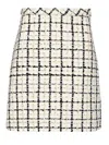 Valentino Check-pattern Tweed Mini Skirt In Multicolor
