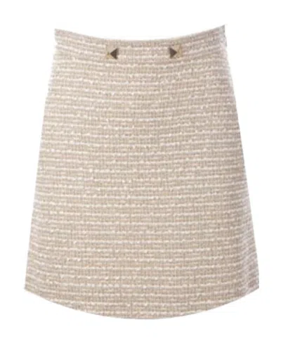 Valentino Tweed Mini Skirt In Neutral