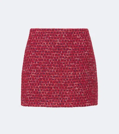 Valentino Tweed Miniskirt In Red