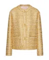 Valentino Tweed Paillettes Jacket In Nude