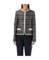 Valentino Tweed Party Long-sleeve Jacket In Black