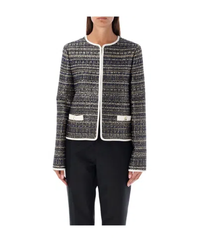 VALENTINO VALENTINO TWEED PARTY CREWNECK LONG-SLEEVED JACKET