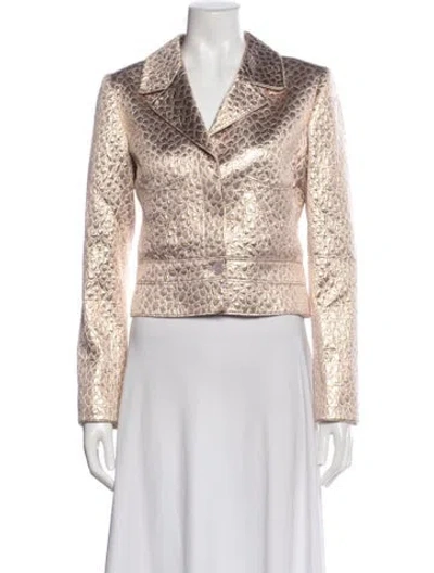 Pre-owned Valentino Tweed Pattern Blazer In Neutral