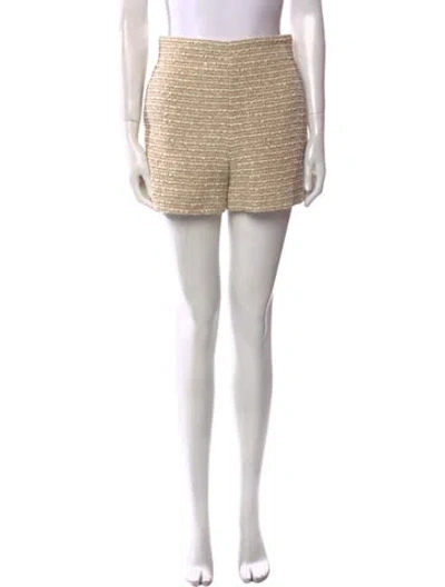 Pre-owned Valentino Tweed Pattern Mini Shorts In Brown