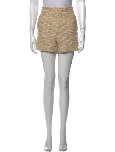 Pre-owned Valentino Tweed Pattern Mini Shorts In Brown