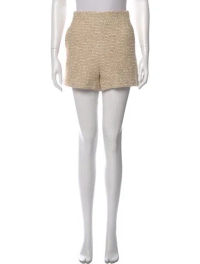 Pre-owned Valentino Tweed Pattern Mini Shorts In Neutral
