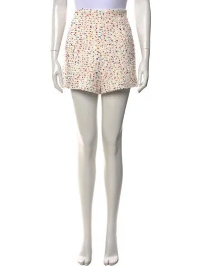Pre-owned Valentino Tweed Pattern Mini Shorts In Neutrals