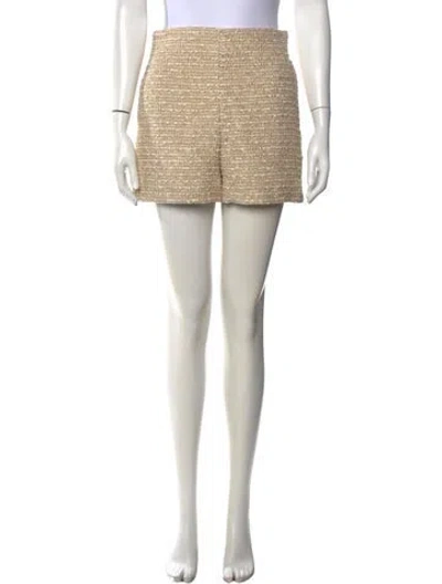 Pre-owned Valentino Tweed Pattern Mini Shorts W/ Tags In Metallic