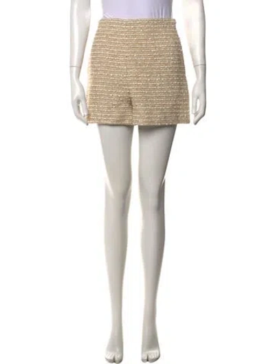 Pre-owned Valentino Tweed Pattern Mini Shorts W/ Tags In Neutrals
