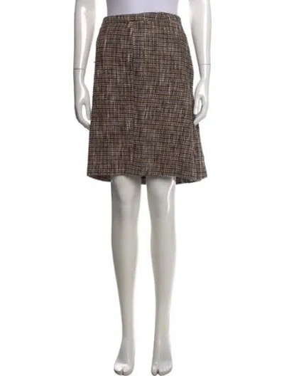 Pre-owned Valentino Tweed Pattern Mini Skirt In Neutrals