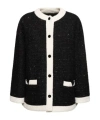 Valentino Tweed Round Collar Casual Jacket