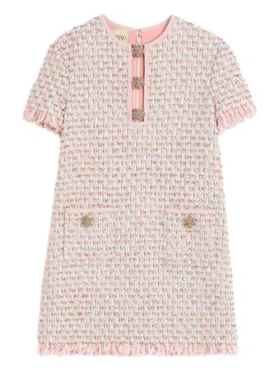 Valentino Tweed Short Dress In Pink
