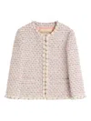 Valentino Embroidered Ribbon Tweed Jacket In Multi