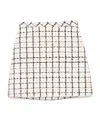 Valentino Check-pattern Tweed Mini Skirt In White