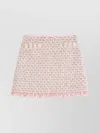 Valentino Tweed Skirt With Embellished Fringe Hem