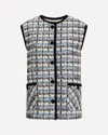 Valentino Sequined Tweed Vest For Chic Looks In Blue