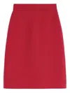 Valentino High-rise Wool-blend Tweed Pencil Skirt In Red