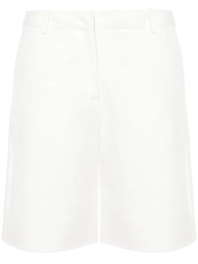 Valentino Garavani Ivory Wool Blend Bermuda Shorts In White