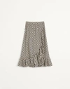 Valentino Ruffled Wrap-effect Polka-dot Silk-twill Midi Skirt