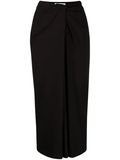 Valentino Garavani Twist-detail Pencil Skirt In Black