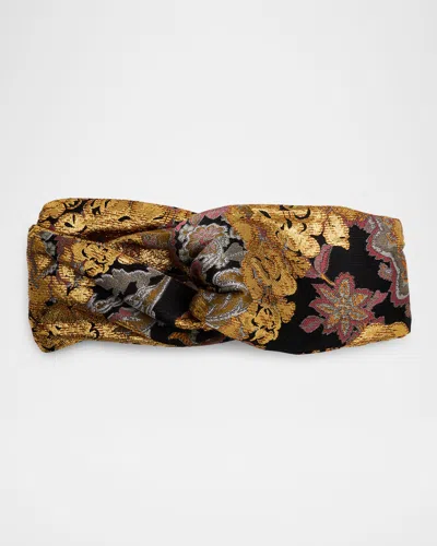 Valentino Garavani Twisted Floral Brocade Headband In Multi