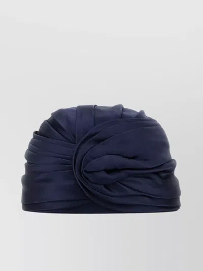 Valentino Garavani Twisted Satin Turban Finish In Blue