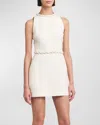VALENTINO TWISTED SLEEVELESS SOLID CREPE COUTURE MINI DRESS