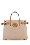 Valentino Antibes Canvas Handbag Structured Shape Buckle