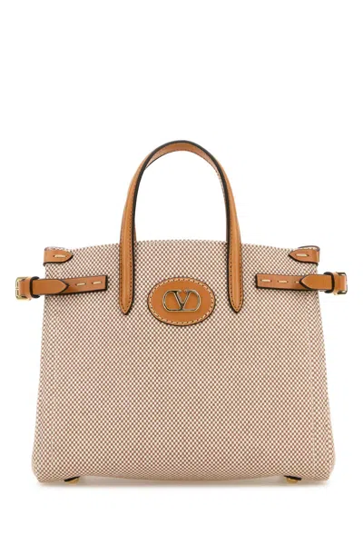 VALENTINO GARAVANI TWO-TONE CANVAS ANTIBES HANDBAG