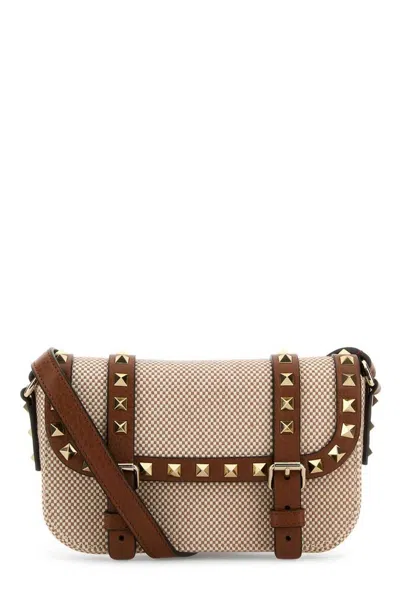 Valentino Garavani Two-tone Canvas Rockstud Crossbody Bag