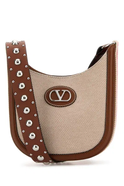 VALENTINO GARAVANI TWO-TONE CANVAS VLOGO SIGNATURE CROSSBODY BAG