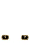 Valentino Two-tone Enamel And Metal Vlogo Earrings In Oronerocrystal