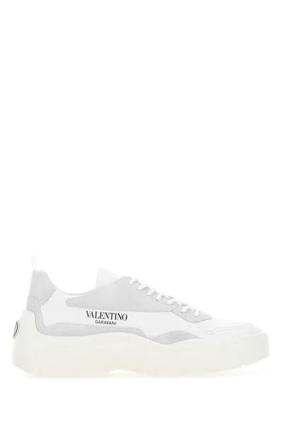 Valentino Garavani Two-tone Leather And Suede Gumboy Sneakers In Biabia