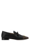 Valentino Two-tone Leather Loafers Tassel Detail In Black