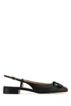 Valentino Valet Du Roi Leather Slingback Ballerina Flat In Nerolightcoffee