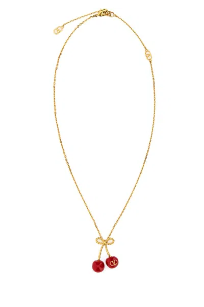 Valentino Garavani Two-tone Metal Necklace In Brown