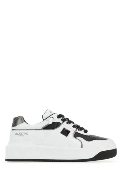 Valentino Garavani Two-tone Nappa Leather One Stud Sneakers In Multi