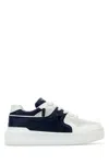 Valentino Two-tone Nappa Leather One Stud Sneakers In Biancoworkerbiancobiancoworkerbia