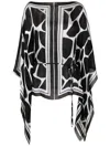 Valentino Two-tone Silk Cover-up In Black