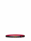 Valentino Garavani Vlogo Signature Reversible Shiny Calfskin Belt - 20mm / 1.2 In. Woman Black/deep In Black