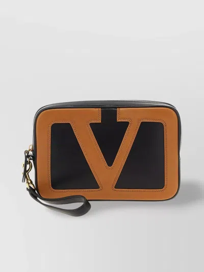 Valentino Garavani Two-tone Wrist Strap Clutch Pouch