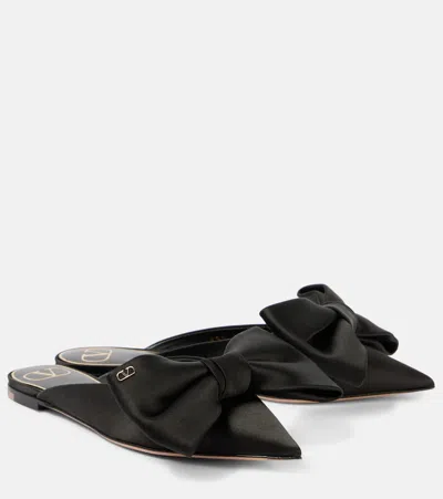 VALENTINO GARAVANI UN CHÂTEAU BOW SATIN MULES